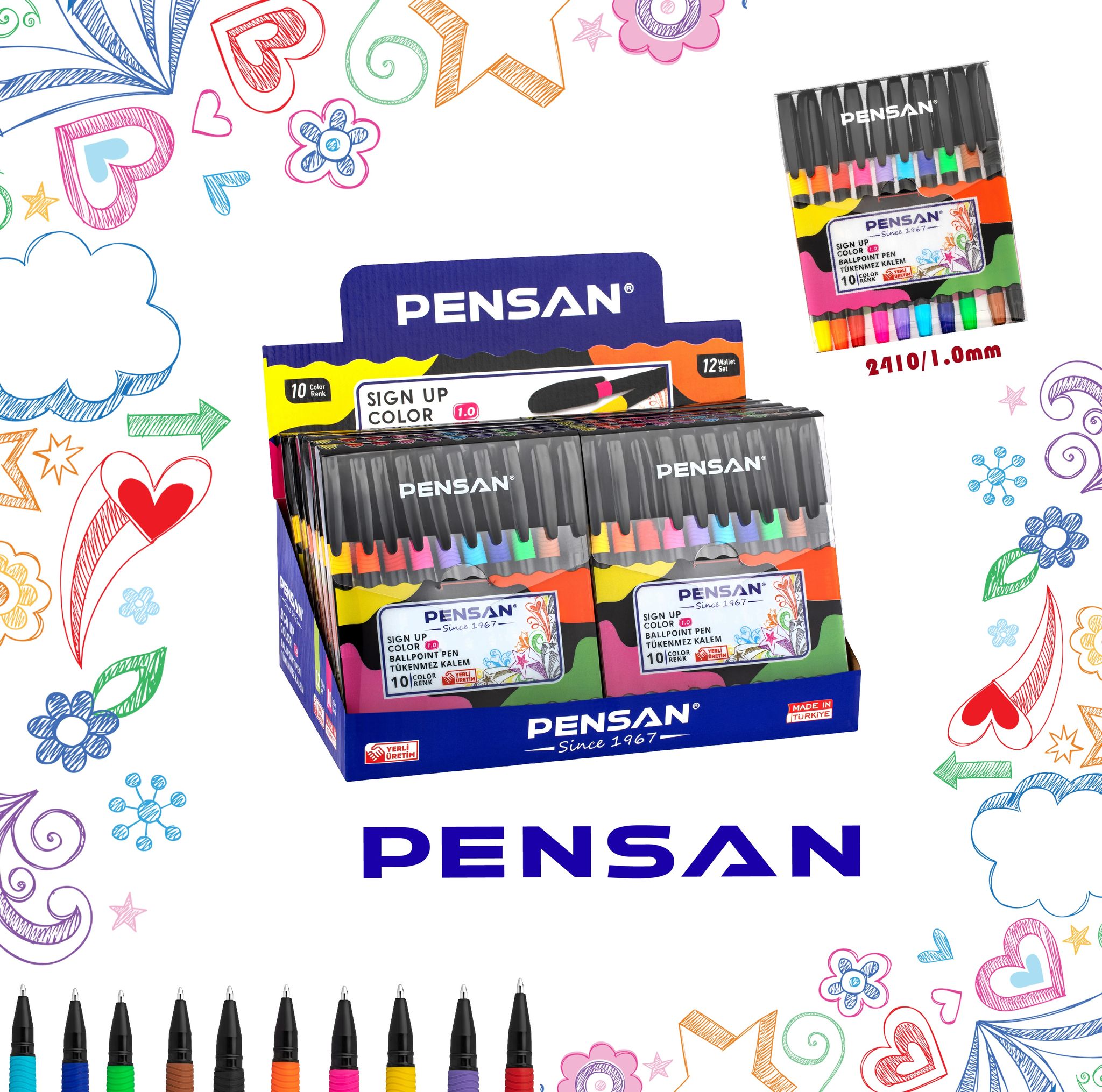 قلم حبر Pensan Sign Up Colorful